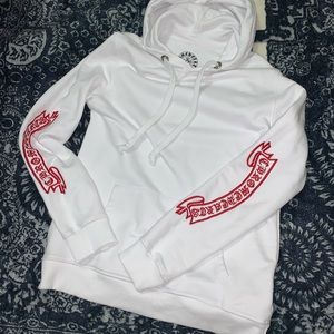 White pullover chrome hearts hoodie
